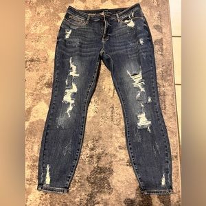 Judy Blue Skinny Fit Distressed Jeans Size 18W